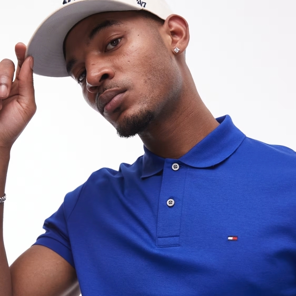Tommy Hilfiger Vibrant Blue Polo, Mens Large 100% Cotton - Picture 2 of 7